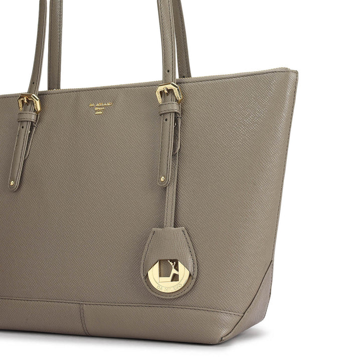 Medium Franzy Leather Tote - Smoke Grey