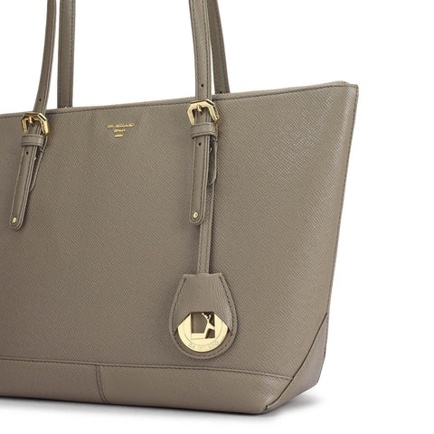 Medium Franzy Leather Tote - Smoke Grey