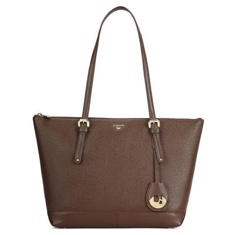 Medium Franzy Leather Tote - Walnut