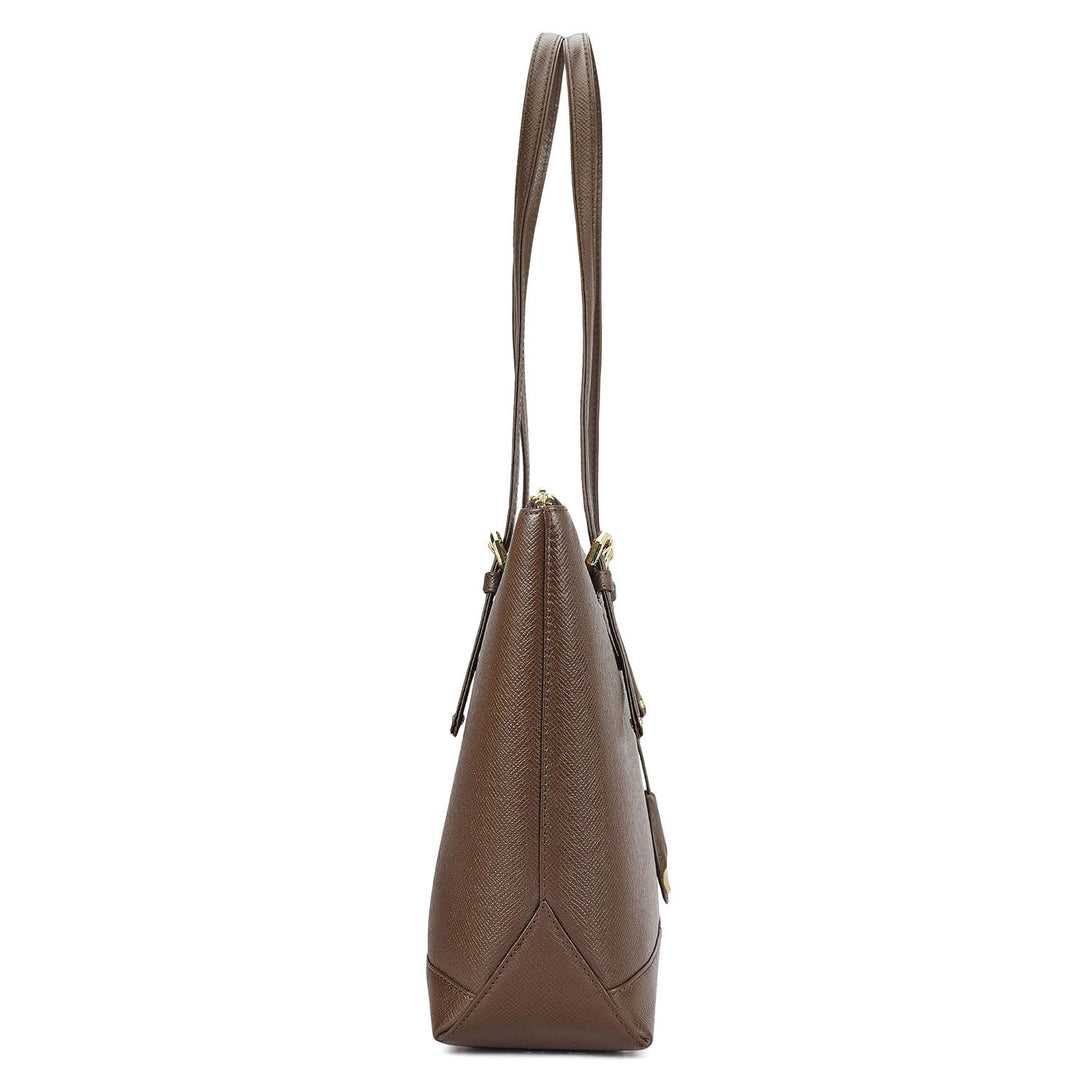 Medium Franzy Leather Tote - Walnut