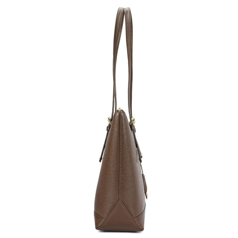 Medium Franzy Leather Tote - Walnut