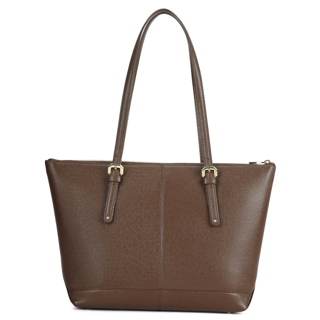Medium Franzy Leather Tote - Walnut