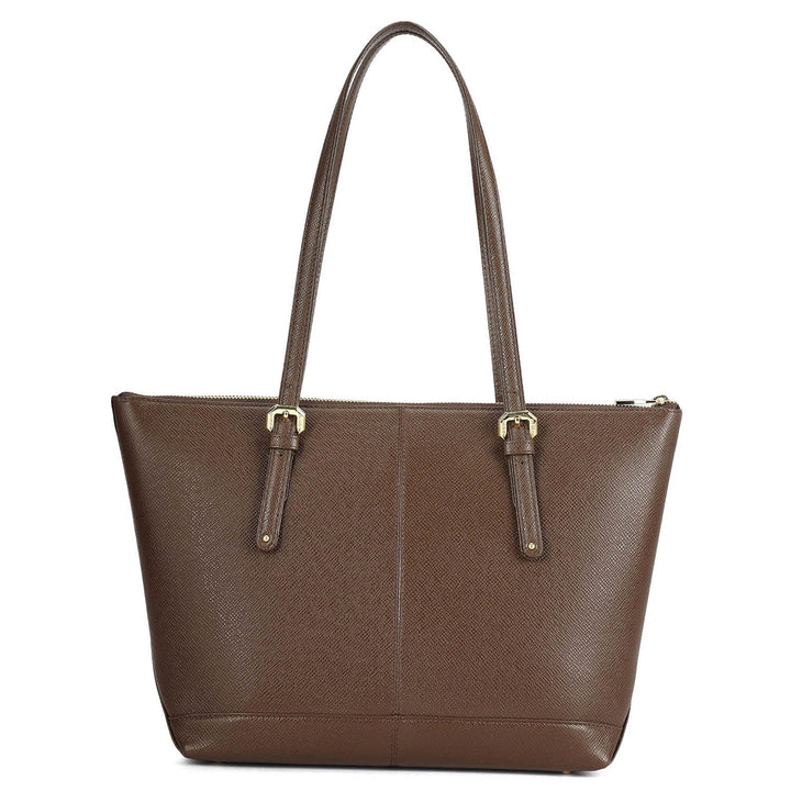 Medium Franzy Leather Tote - Walnut