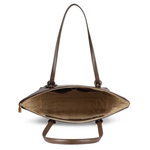 Medium Franzy Leather Tote - Walnut