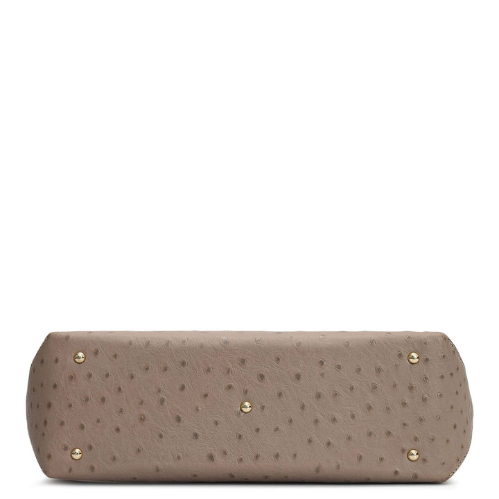 Medium Ostrich Leather Tote - Slate