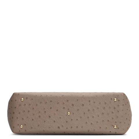 Medium Ostrich Leather Tote - Slate