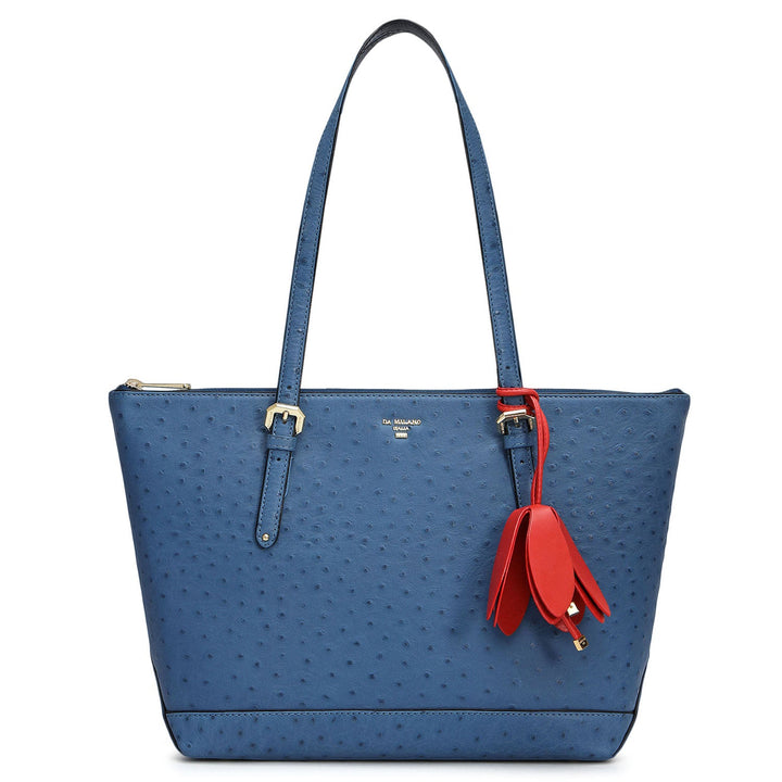 Medium Ostrich Leather Tote - Twilight