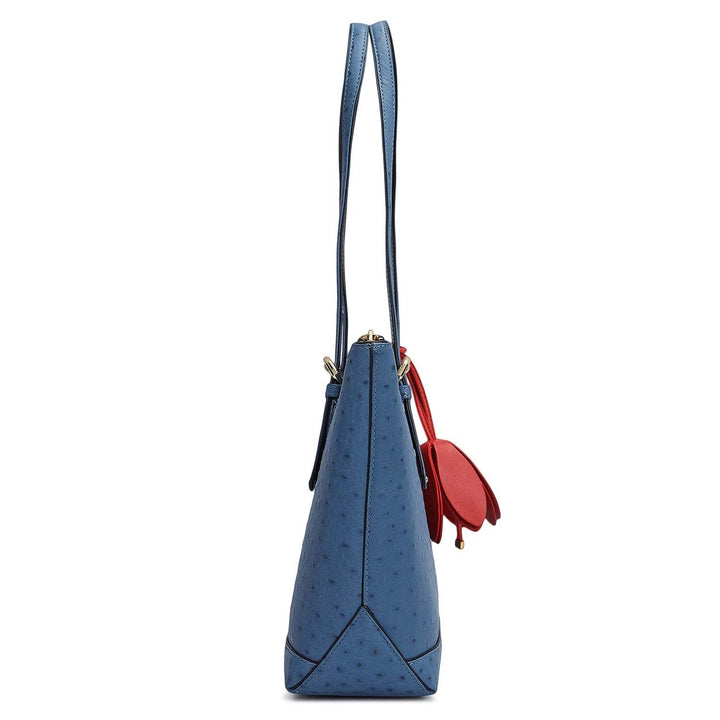 Medium Ostrich Leather Tote - Twilight