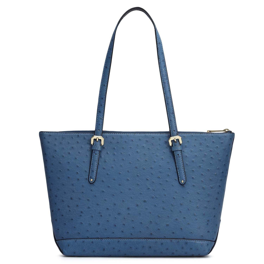 Medium Ostrich Leather Tote - Twilight