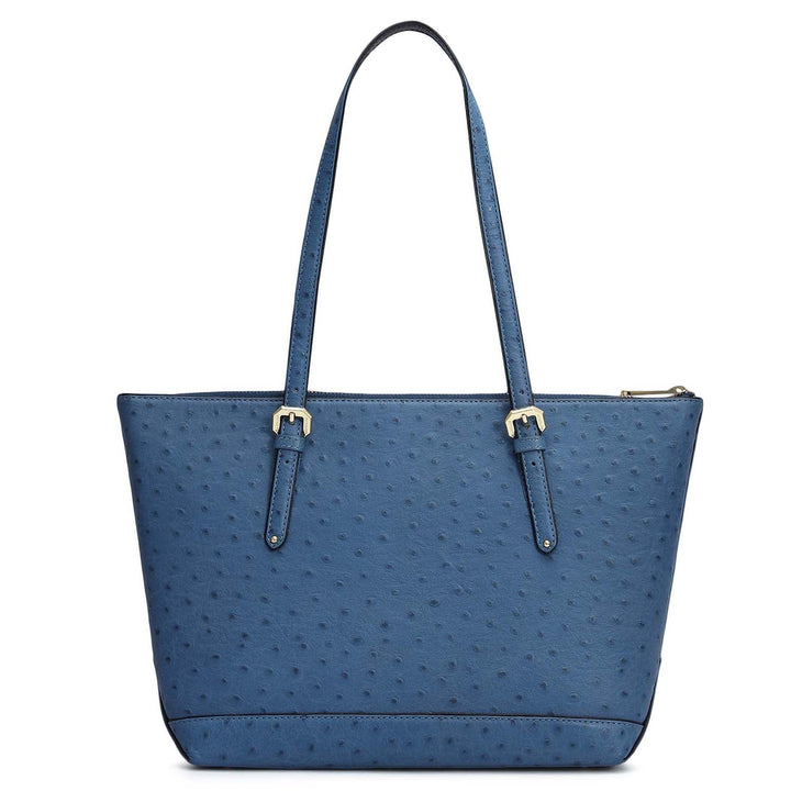 Medium Ostrich Leather Tote - Twilight