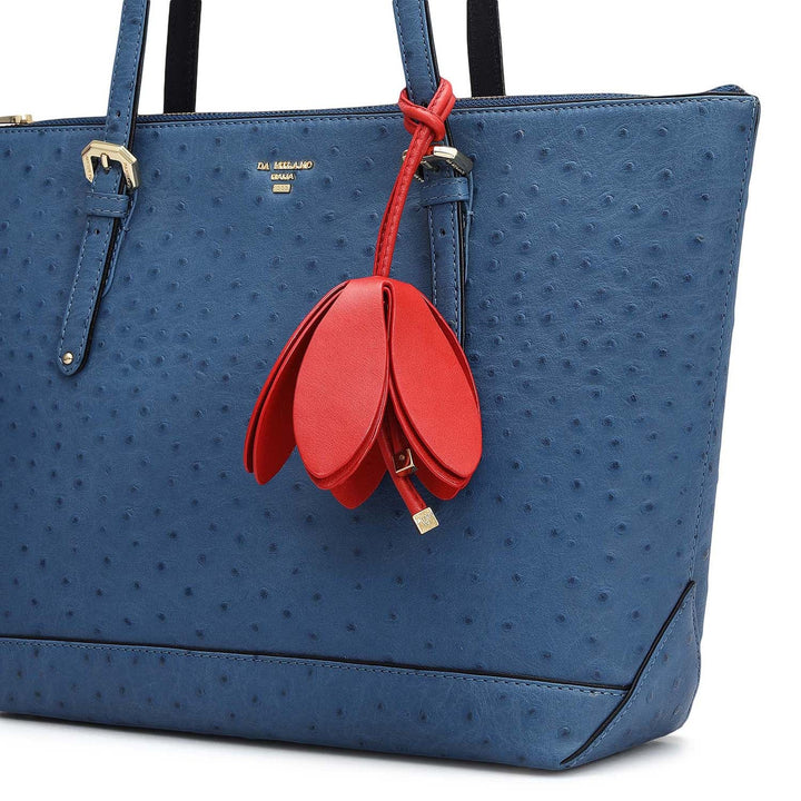 Medium Ostrich Leather Tote - Twilight