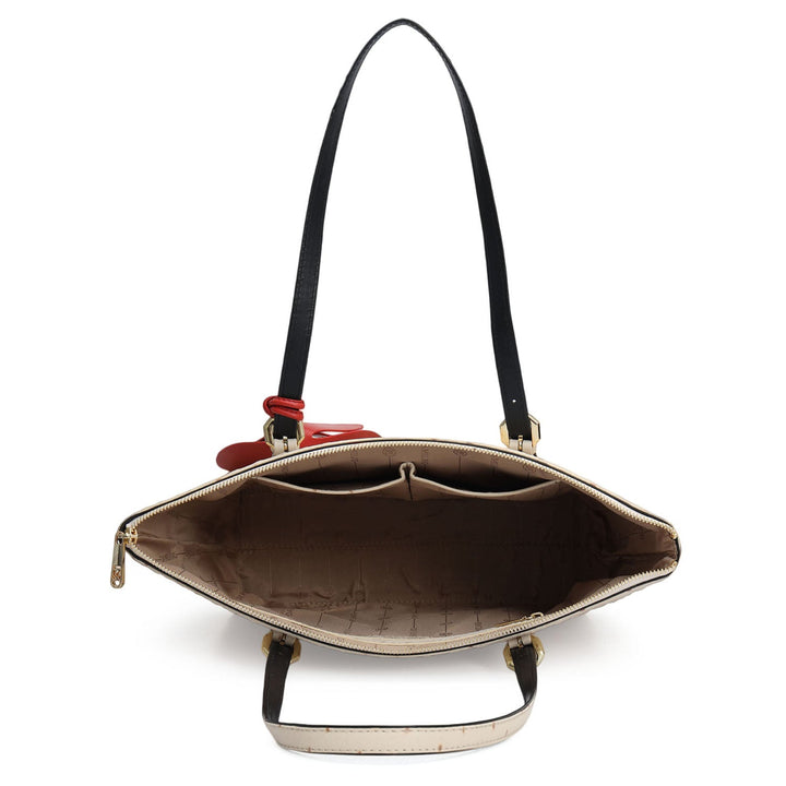 Medium Ostrich Leather Tote - Vanilla