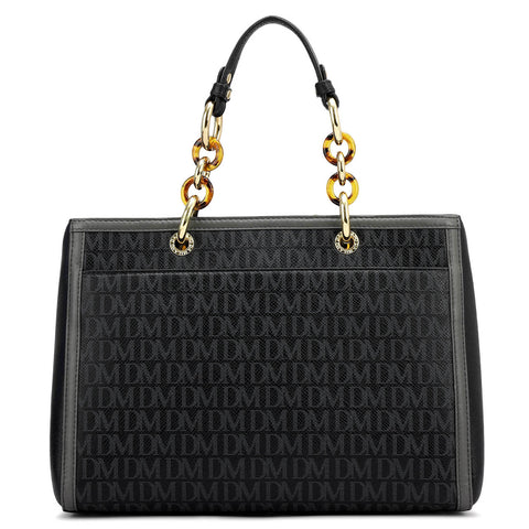 Medium Monogram Franzy Leather Satchel - Black