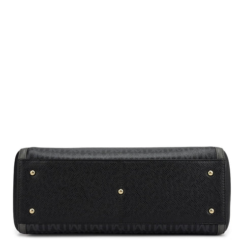 Medium Monogram Franzy Leather Satchel - Black