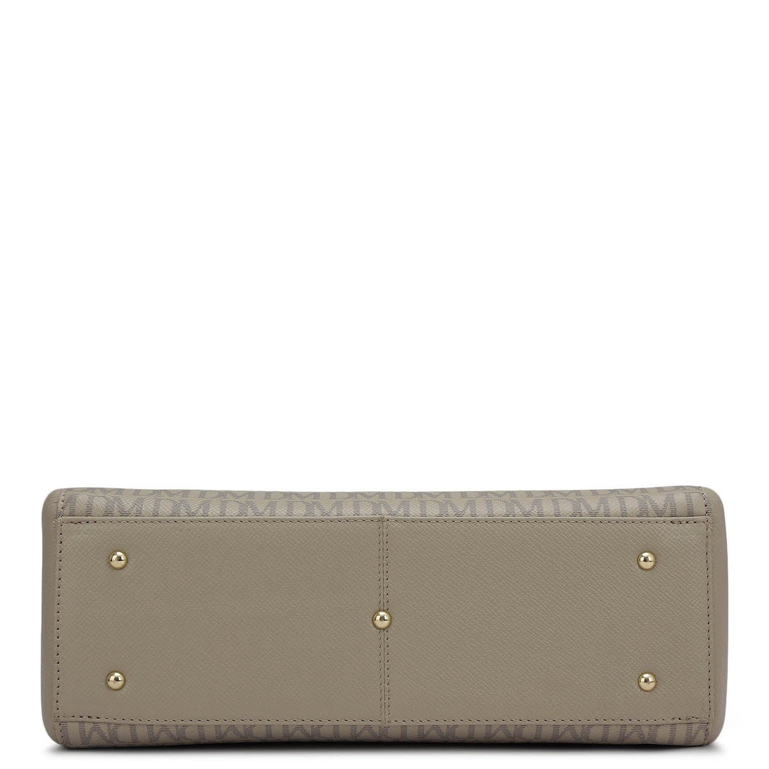 Medium Monogram Franzy Leather Satchel - Chalk