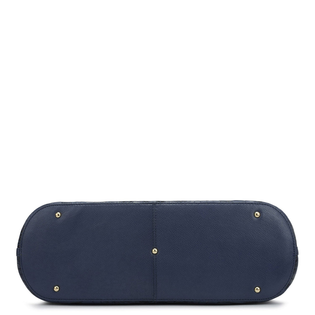 Large Croco Leather Tote - Stardust