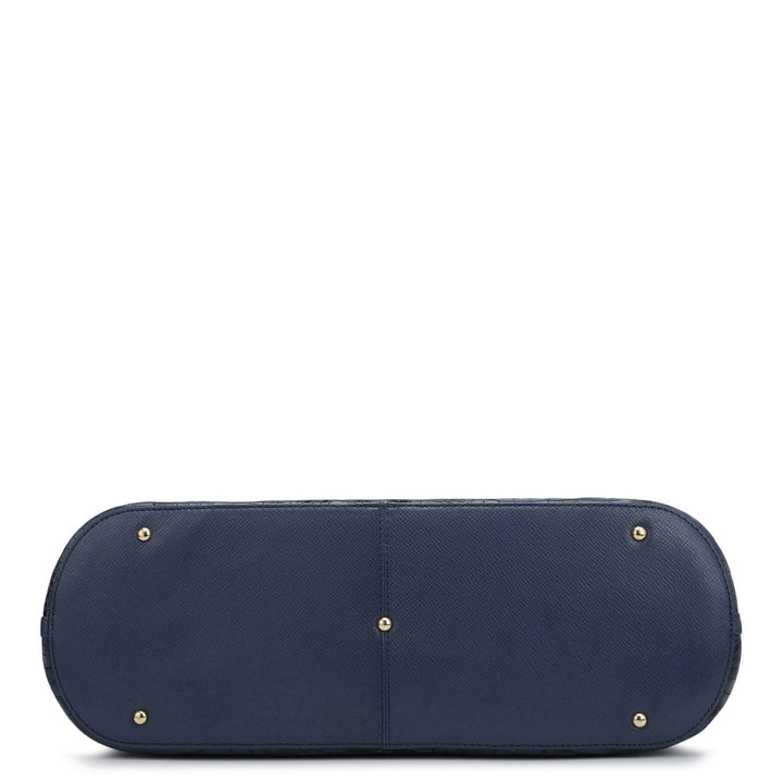 Large Croco Leather Tote - Stardust