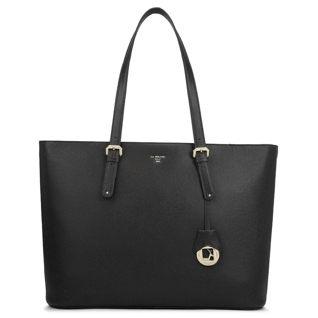 Large Franzy Leather Tote - Black