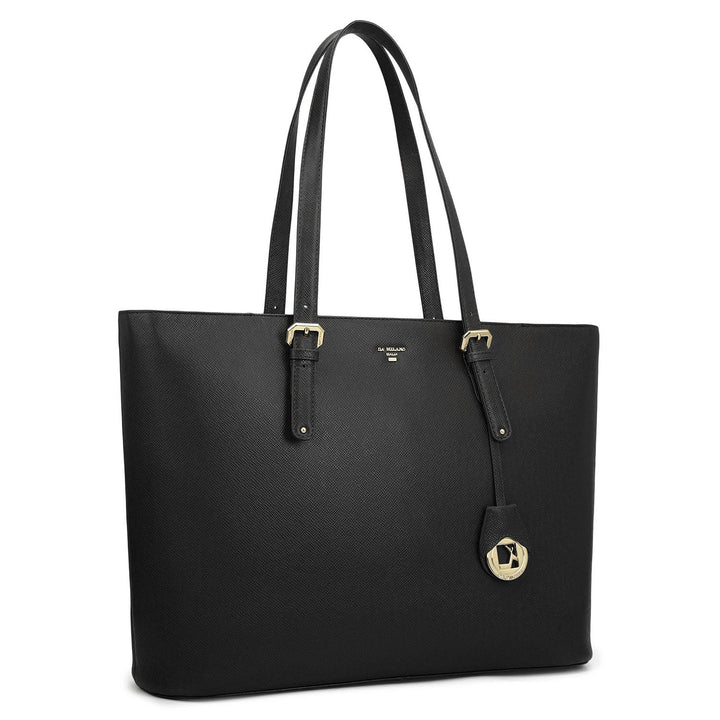 Large Franzy Leather Tote - Black