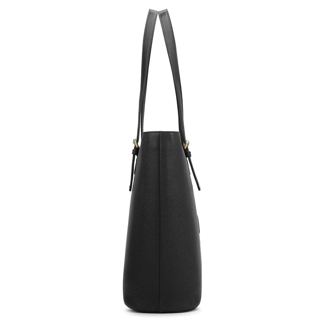 Large Franzy Leather Tote - Black