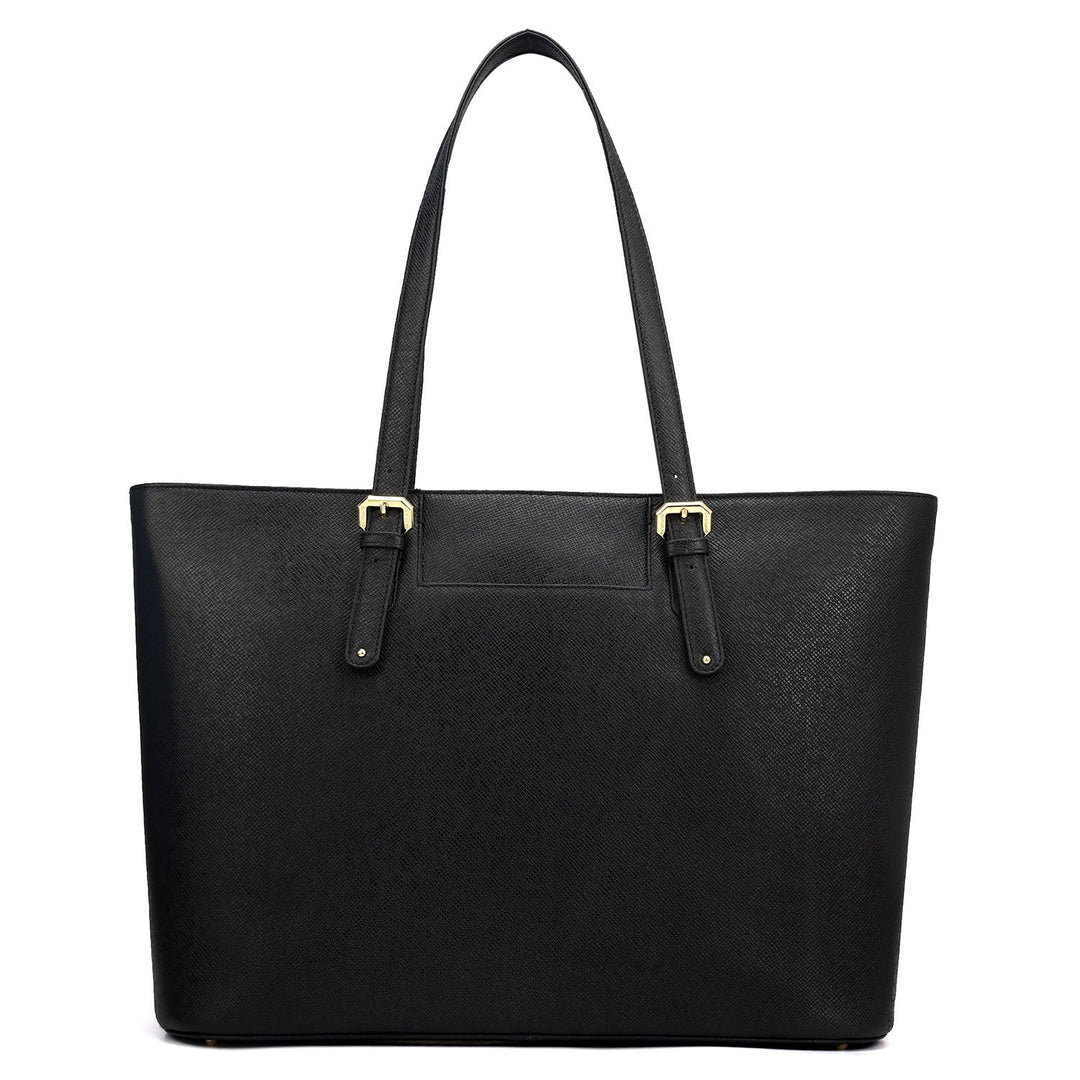 Large Franzy Leather Tote - Black