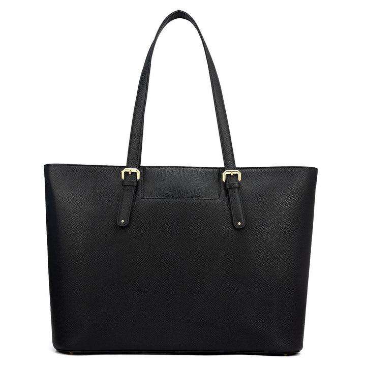 Large Franzy Leather Tote - Black