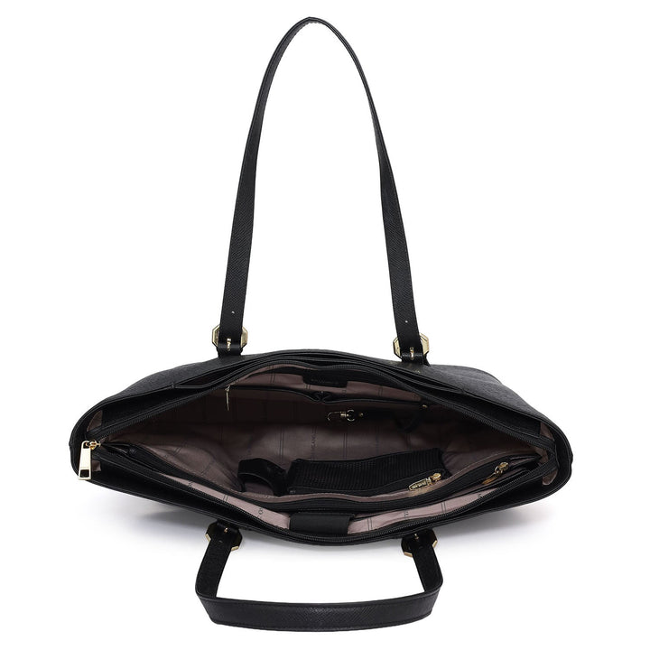 Large Franzy Leather Tote - Black