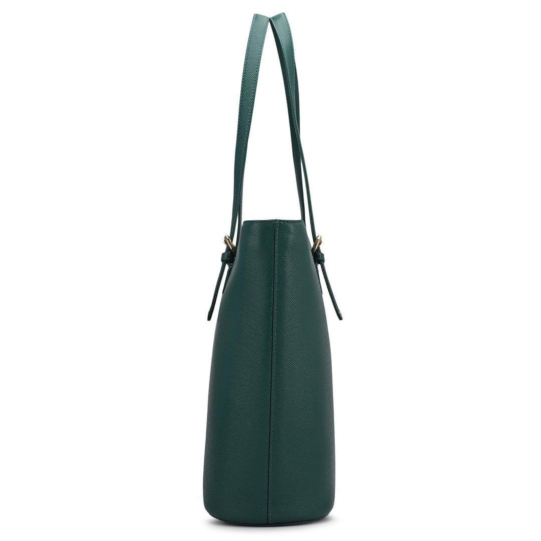 Large Franzy Leather Tote - Forest