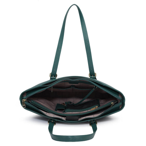 Large Franzy Leather Tote - Forest