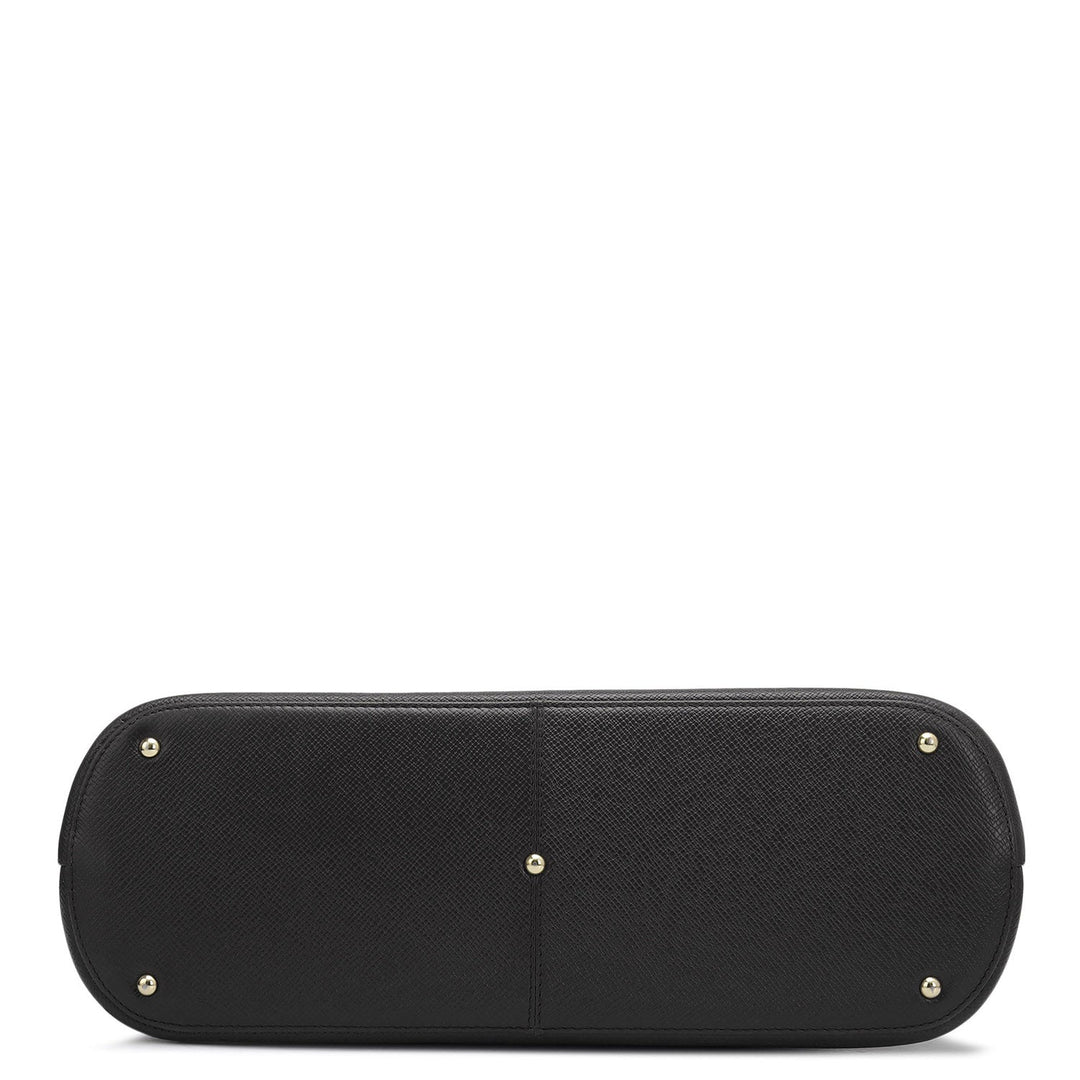 Small Franzy Leather Tote - Black