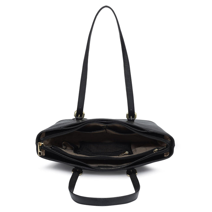 Small Franzy Leather Tote - Black