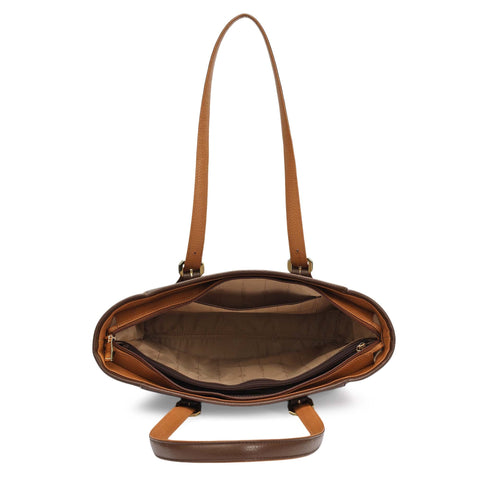 Medium Wax Leather Tote - Mocha