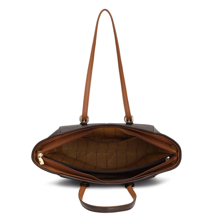 Large Wax Leather Tote - Chocolate