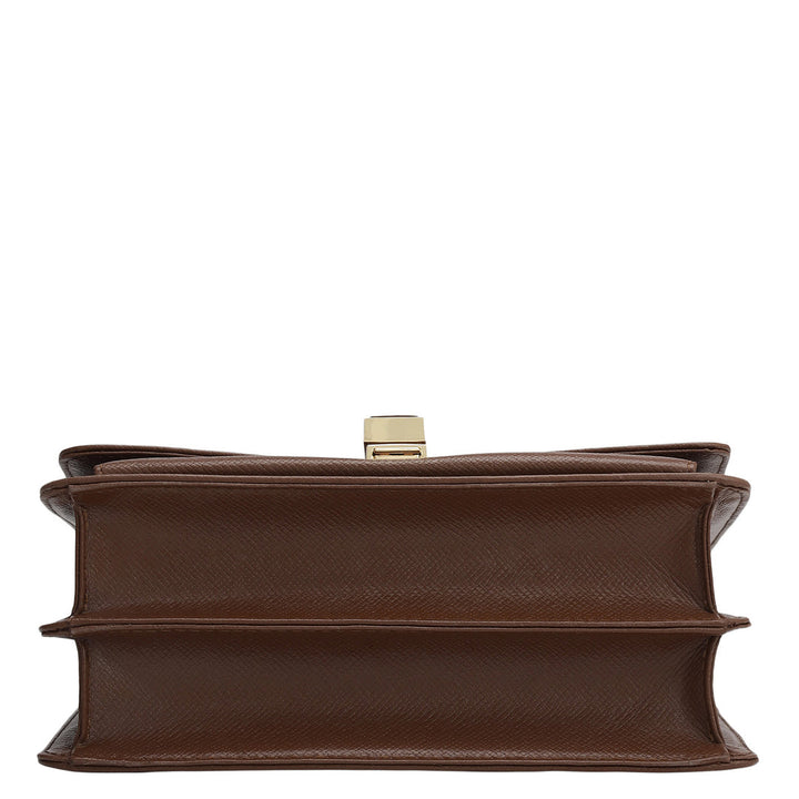 Small Croco Franzy Leather Shoulder Bag - Date