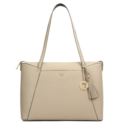 Medium Franzy Leather Tote - Chalk
