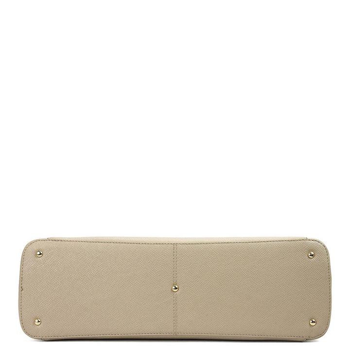Medium Franzy Leather Tote - Chalk