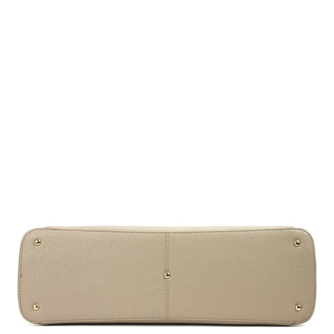 Medium Franzy Leather Tote - Chalk