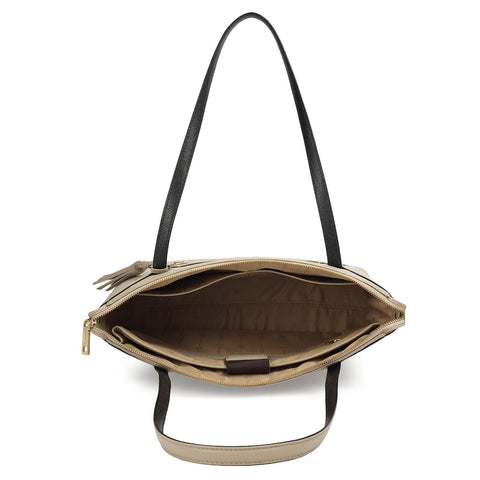 Medium Franzy Leather Tote - Chalk