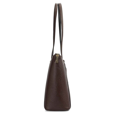 Medium Franzy Leather Tote - Chocolate