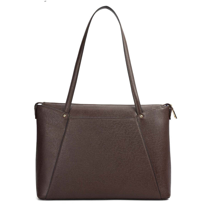 Medium Franzy Leather Tote - Chocolate