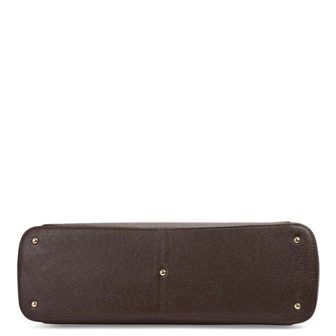 Medium Franzy Leather Tote - Chocolate