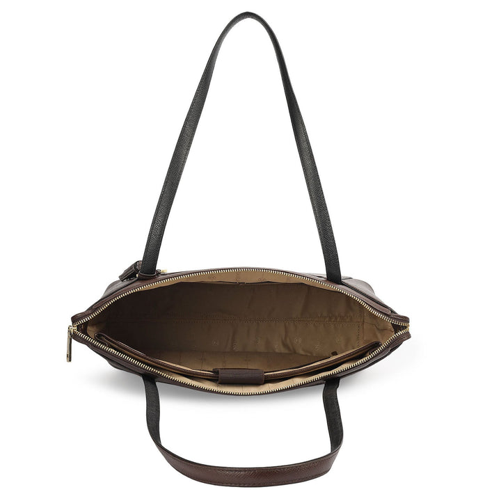 Medium Franzy Leather Tote - Chocolate