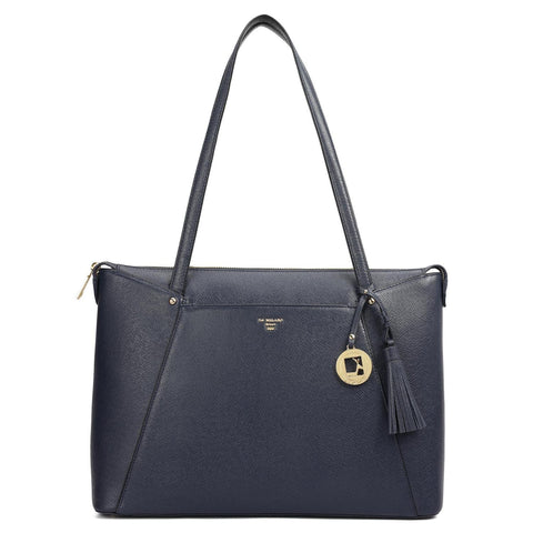 Medium Franzy Leather Tote - Patriot Blue