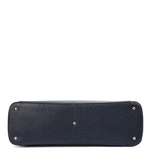 Medium Franzy Leather Tote - Patriot Blue