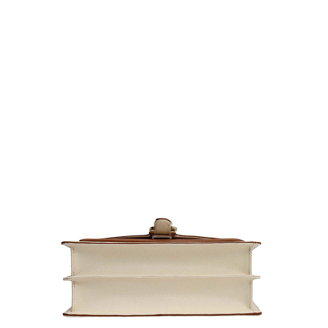 Small Monogram Plain Leather Shoulder Bag - Marshmallow