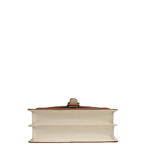 Small Monogram Plain Leather Shoulder Bag - Marshmallow