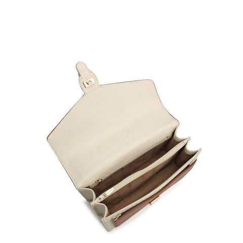 Small Monogram Plain Leather Shoulder Bag - Marshmallow