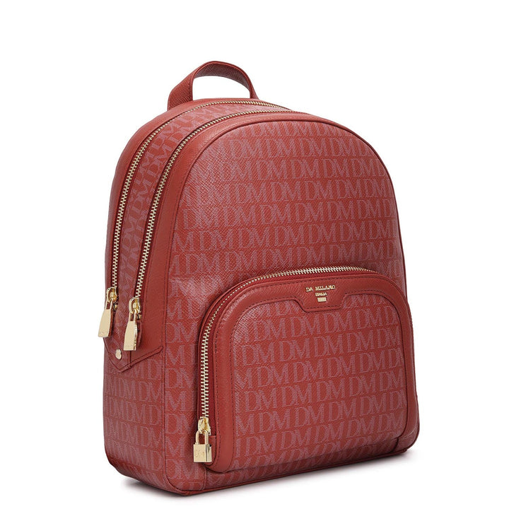 Monogram Franzy Leather Backpack - Brick