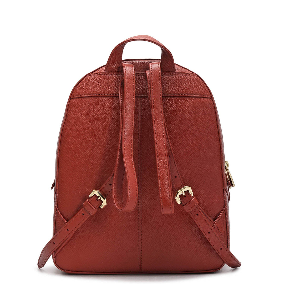 Monogram Franzy Leather Backpack - Brick