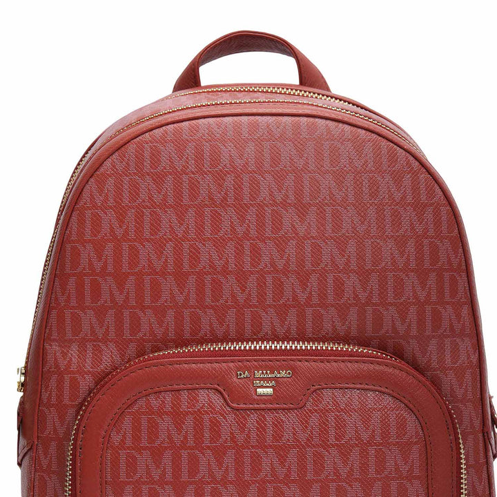 Monogram Franzy Leather Backpack - Brick